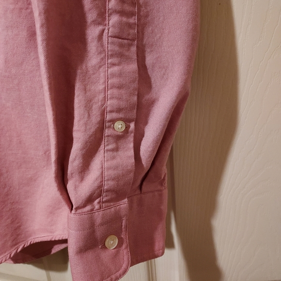 Lands End Mens Pink Oxford Button Down Tailored Dress Shirt Preppy 16x35 - Picture 7 of 10